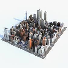 Manhattan District 05 Low Poly 3d Model Ad District Manhattan Model Poly Low Poly 3d Models 3d Model Low Poly 3d