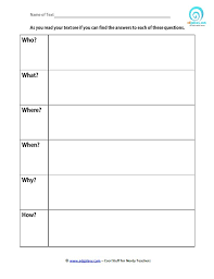 Printable 5 Ws Tool For Students Edgalaxy Teaching