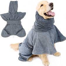Amazon Com Hoodie Dog Bath Robe With Belt And Pockets For Medium Large And Extra Large Dogs Adjustable Super Absorbent Terry Cloth Pet Shower Towel Grooming Accessory Microfiber M Neck 18 Chest 20 26