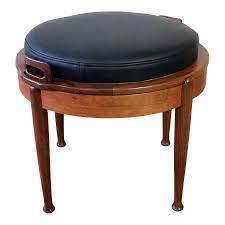 Newly-Upholstered B.J Hansen Flip Stool, Black Leather, Unmarked | Chairish