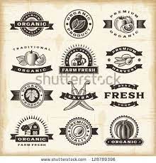 vintage organic harvest stamps set fully editable eps10 vector by oleg iatsun via shutterstock 魚イラスト ベクター画像 イラスト