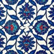 An Ottoman Iznik style floral design pottery polychrome, by Adam Asar, No  34a Canvas Print