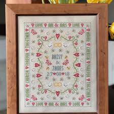 Free cross stitch patterns of wedding smplers. Bee Wedding Sampler Historical Sampler Company