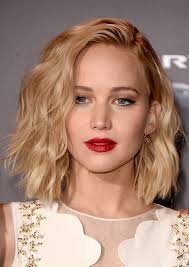 Jennifer Lawrence Red Lipstick Jennifer Lawrence Hair Long Bob Hairstyles Short Hair Styles