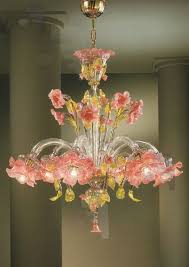 Murano Glass Elisiamare 6 Light Pink Gold Venetian Chandelier Murano Glass Chandelier Glass Chandelier Glass Lighting