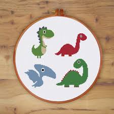 We try to add new free embroidery designs on regular basis. Small Cross Stitch Pattern Dinosaur For Beginners Cross Stitch Sewing Needlecraft Safarni Org