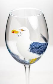 Enjoy Drinking Your Favorite Wine With This Seagull Wine Glass Hand Painted With Love And Care And Hand Painted Wine Glasses Painted Wine Glasses Indie Gifts