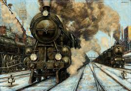 Hans Baluschek German 1870 A 1935 Lokomotiven 1922 Gouache Et Pastel Sur Carton 60 X 85 5 Cm Futurism Art Train Art German Expressionism