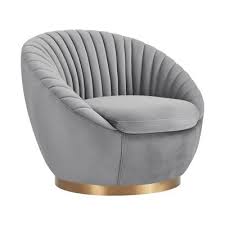 Brooklyn + max halston mid century modern bentwood d. Mitzy Tufted Velvet Swivel Round Accent Chair Gray Armen Living Target