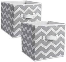 Amazon Com Dii Chevron Storage Bin Large 13x13x13 Gray 2 Pieces Home Kitchen In 2020 Fabric Storage Cubes Cube Storage Baskets Storage Baskets Diy