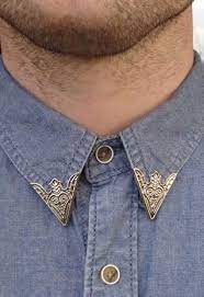 Silver Colour Patten Metal Collar Tips Collar Tips Mens Accessories Brooch Men