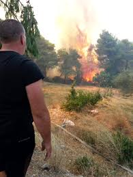 Urla'nın kokar mevkiindeki ormanlık alanda, bugün saat 11.30 sıralarında yangın çıktı. Izmir Alev Alev Yaniyor Yangin Koye Sicradi Son Dakika