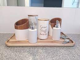 A Clever Use Of Kitchen Pieces In The Bathroom Kmart Australia Style Kmart Home Kmart Styling Kmart Hacks