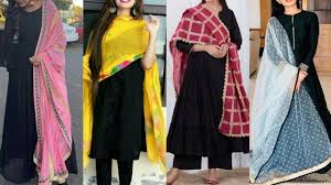 Plain black suit with dupatta. Plain Black Suit With Contrast Dupatta Black Colour Combination Ideas Youtube
