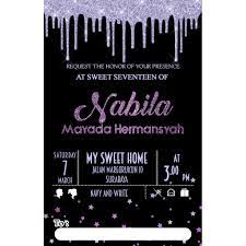Undangan ulang tahun seperti ini cocok untuk merayakan anniversary pernikahan. Afy Undangan Kartu Undangan Ulang Tahun Sweet Seventeen Bl 006 Shopee Indonesia