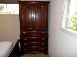 Beginning in the empire period, pine became almost standard. Dark Cherry Mahogany Brown Solid Wood Armoire With 5 Deep Drawers Price Reduced Ebay