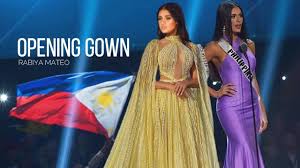 A new glam shot of rabiya mateo has been released as the miss universe pageant nears, and it shows the beauty queen wearing a filipiniana that looks like the philippine flag. Opening Gown Of Rabiya Mateo Miss Universe Philippines Youtube