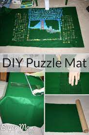 To make a puzzle mat is a simple procedure and requires just a few simple items which can be bought from any craft or fabric outlet. Diy Puzzle Mat Quick Inexpensive Project For Yourself Or To Give As A Gift Click Thru For The Easy To Follow Ins Diy Puzzle Mat Diy Puzzles Felt Crafts Diy