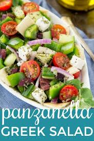 Chopped Greek Panzanella Salad Recipe Healthy Vegetable Recipes Greek Salad Healthy Salad Recipes