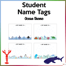 Free Printable Ocean Themed Name Tags