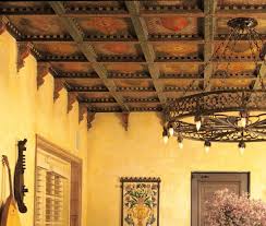This home office is oozing with elegance with its walls, window blinds, coffered ceiling and hardwood flooring that match with the classy home office desk. Ceiling Beams In Between Design For The Arts Crafts House Arts Crafts Homes Online