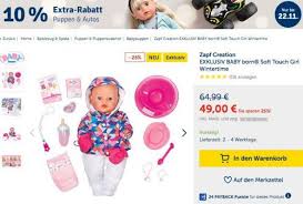 Mytoys De 10 Extra Rabat Auf Puppen Autos Z B Zapf Creation Exklusiv Baby Born Soft Touch Girl Wintertime Zapf Creation Puppen Autos