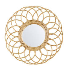Handmade bamboo woven and rattan woven makeup mirror decor mirror home decor√. Round Rattan Mirror D34 Bucolique Maisons Du Monde