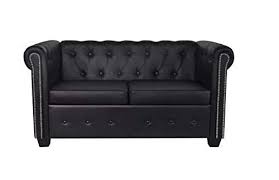 Chesterfield 2 Seater Artificial Leather Black Home Office Luxury Artificial Leather Upholstery Wooden Frame 57 Leather Upholstery Home Furniture Upholstery