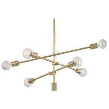 Mid Century Modern Pendant Cluster Light Brass 1950 Agb Destination Lighting