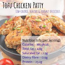 A healthy vegetarian meal with under 300 calories per serving. Tofu Chicken Patty Recipe Dorra Slimming Singapore