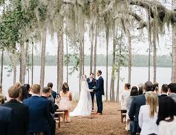 Elegant Lake Wedding Under A Spanish Moss Tree Inspired By This Campground Wedding Forest Wedding Lake Wedding Venues