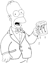 Desenhos para colorir é uma dos hobbies compartilhados entre crianças e adultos hoje. Desenho Para Colorir De Homer Simpson Tomando Chopp