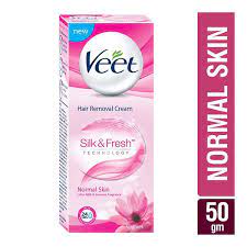 2) leave the cream on your skin for 3 minutes*, and then use the. Buy Veet Hair Removal Cream Silk Fresh For Normal Skin 50 Gm Online At Best Price Hair Removers