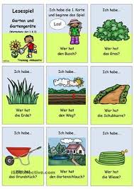Lesespiel 1 Garten Und Gartengerate Ich Habe Wer Hat Set Lesespiele Daf Lehrer Lesen