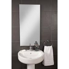 All glass warehouse vanity mirrors can be shipped to you at home. Croydex 18 In W X 36 In H Frameless Rectangular Bathroom Vanity Mirror Mm701400yw The Home Depot