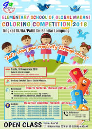 1000 anak lomba mewarnai cita cita beritajatim com. Elementary School Of Global Madani Coloring Competition And Open Class 2018 Sekolah Global Madani
