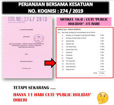 Di bawah merupakan jadual maklumat perincian senarai cuti sambutan dan perayaan merangkumi hari kelepasan am persekutuan (cuti umum) dan hari kelepasan am negeri (cuti negeri) di malaysia serta lampiran. Facebook