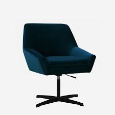 The faux leather upholstery creates that executive feel. Terence Desk Chair Blue Andrew Martin