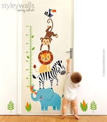 Jungle Animals Wall Decal Jungle Animals Growth Chart