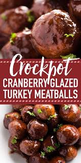 With Just 5 Ingredients And Only 5 Minutes Prep Time This Easy Cranberry Glazed Turkey Slow C Turkey Meatball Recipe Turkey Meatballs Crockpot Crockpot Turkey