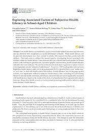 We choose our own role models | laura. Pdf Exploring Associated Factors Of Subjective Health Literacy In School Aged Children
