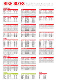 specialized sizing chart specialized bike size chart 2016