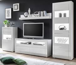 Wohnwände und weitere wohnzimmermöbel online kaufen und von den vorteilen auf home24 profitieren: Wohnwand Nobile Hochglanz Weiss Stone Design Grau