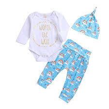 Amazon Com Newborn Baby Clothes Outfits Set Girl Boy Letter