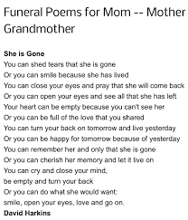 Beautiful Passage For My Beautiful Grandmother David Harkins Funeral Poems For Mom Mom Poems Funeral Poems