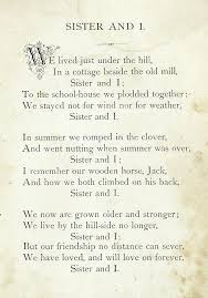 Sister And I Sun Shine For Dull Days Rhyming Poems Nursery Rhymes Poems Home Poem