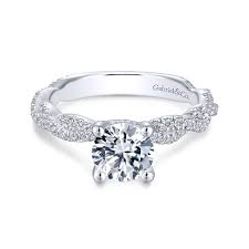 1.25 ct 4 prong twist round cut diamond engagement ring si1 f white gold 14k. Er13878r4w44jj Gabriel Co Nia 14k White Gold Round Twisted Engagement Ring Svs Fine Jewelry