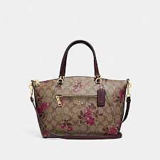 See more ideas about floral handbags, handbag, floral. Coach F83628 Prairie Satchel In Signature Canvas With Victorian Floral Print Im Khaki Berry Multi Coach Handbags