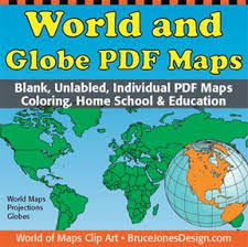 World And Globe Individual Pdf Maps This Map Collection Includes Individual Pdf World Projections And Gl World Map Printable World Map Continents World Outline