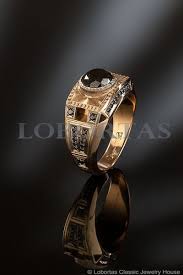 Black And Gold Ring 1 76 Carat Black Diamond Gold Ring Eiffel Cincin
